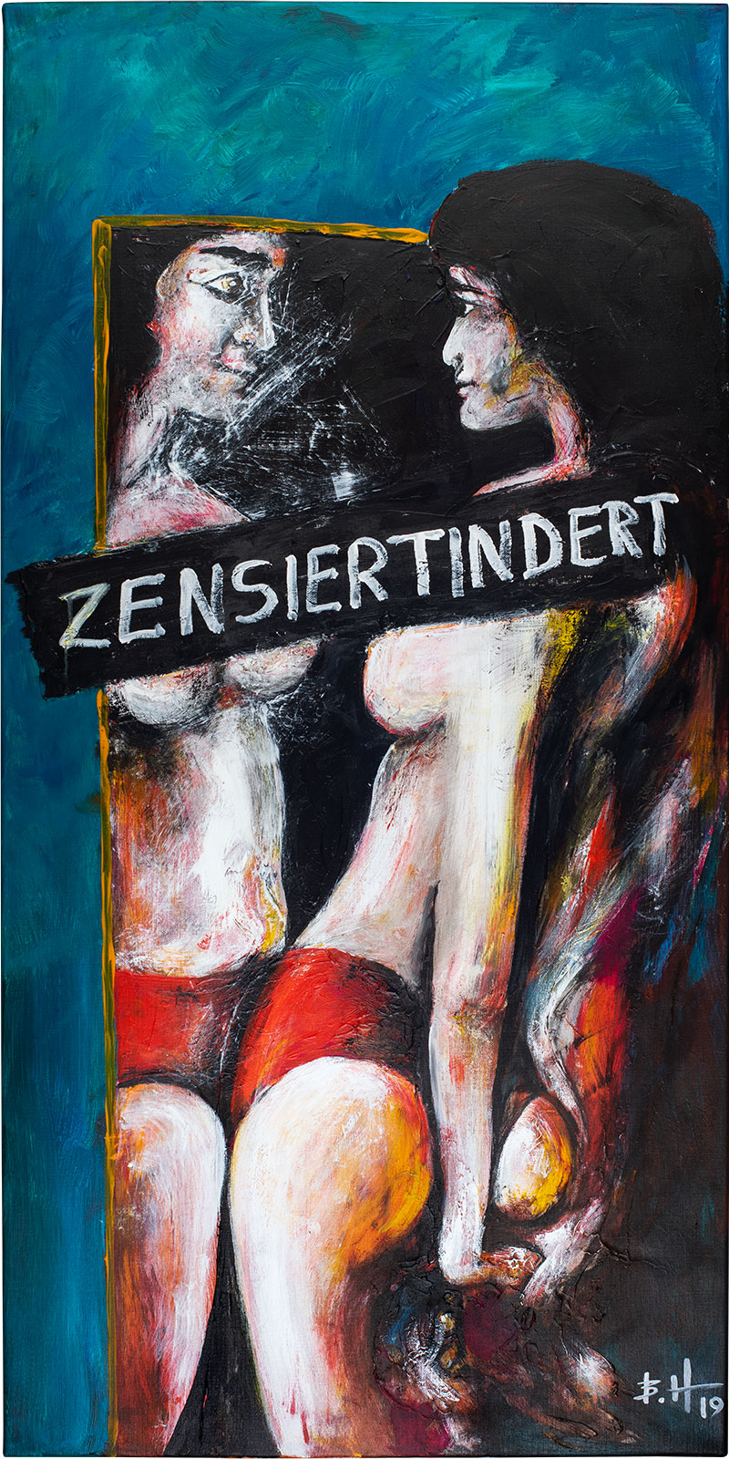 Zensiertindert – Acryl auf Leinwand